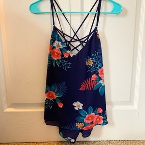 Express strappy floral tank